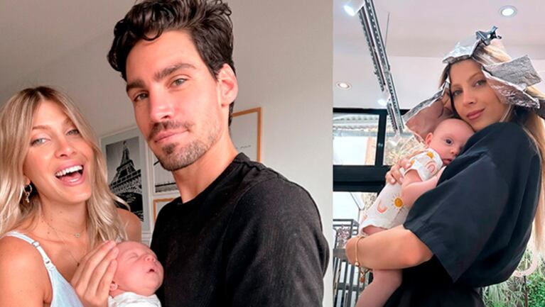 Cande Ruggeri fue a la peluquería con su beba y su novio.