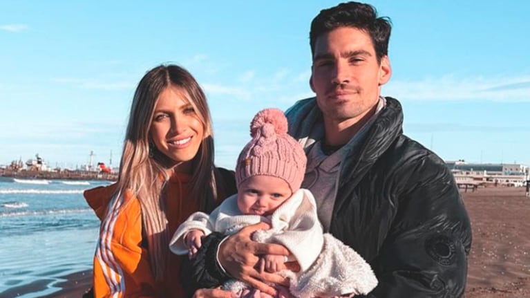 Cande Ruggeri viajó a Mar del Plata con Nico Maccari y su beba Vita.