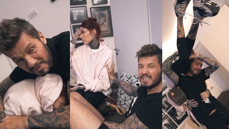 Cande se divirtió en la oficia de Marcelo.