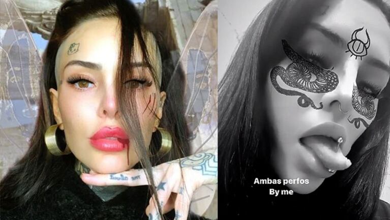 Cande se hizo dos perforaciones sin ayuda.