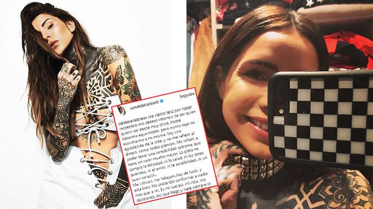 Cande Tinelli abrió su corazón en Instagram y defendió su personalidad: Soy quien quiero ser desde muy chica. La...