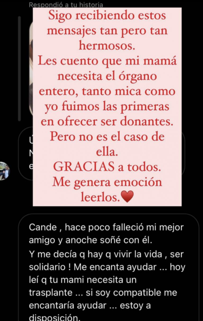 Cande Tinelli confirmó que su mamá espera un trasplante de hígado: "Ella necesita el órgano entero"