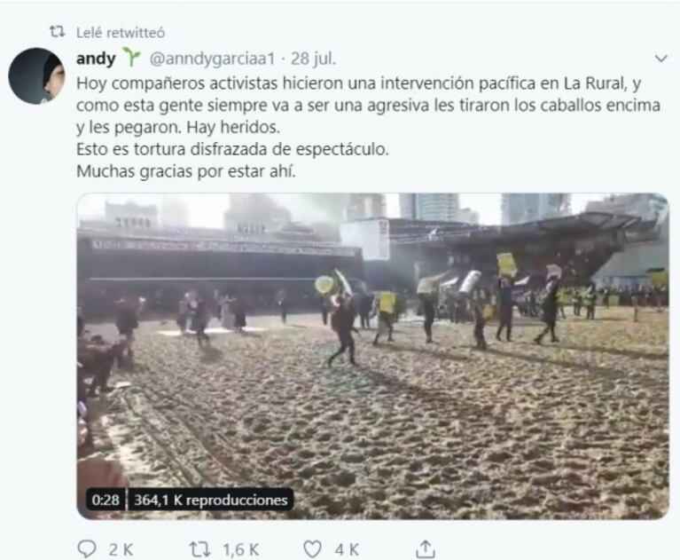 Cande Tinelli defendió a los activistas veganos de la Rural: "¿Qué esperaban de los gauchos más que agresión?"