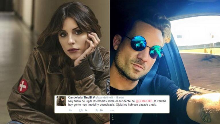 Cande Tinelli expresó su bronca por las bromas virtuales sobre el choque de Chano (Foto: Twitter)
