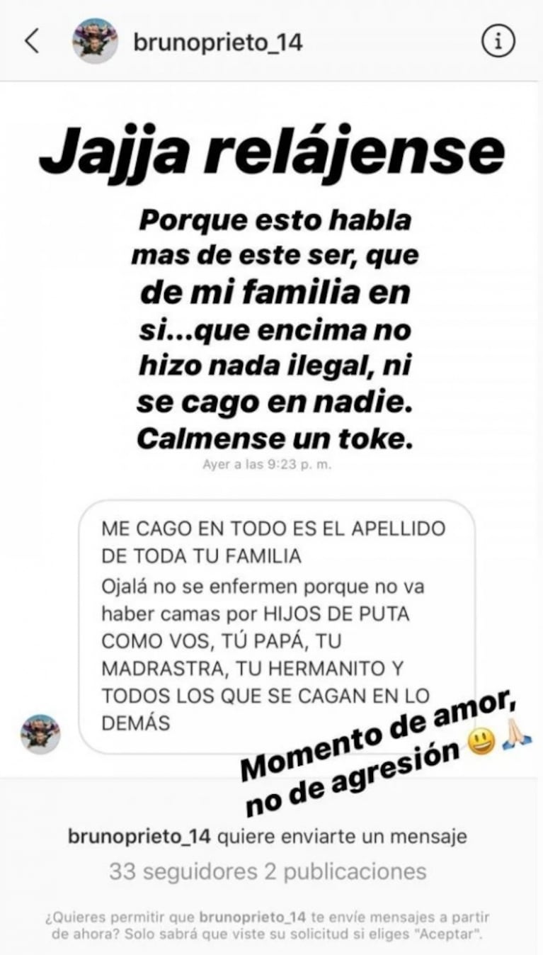 Cande Tinelli expuso los siniestros mensajes privados que recibió su hermana: "Deseo que veas sufrir a tu familia"