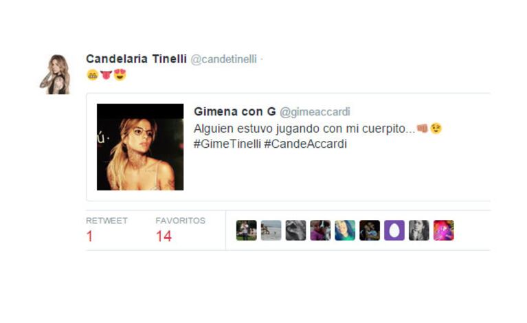 Cande Tinelli le respondió a Gimena Accardi (Foto: Twitter)