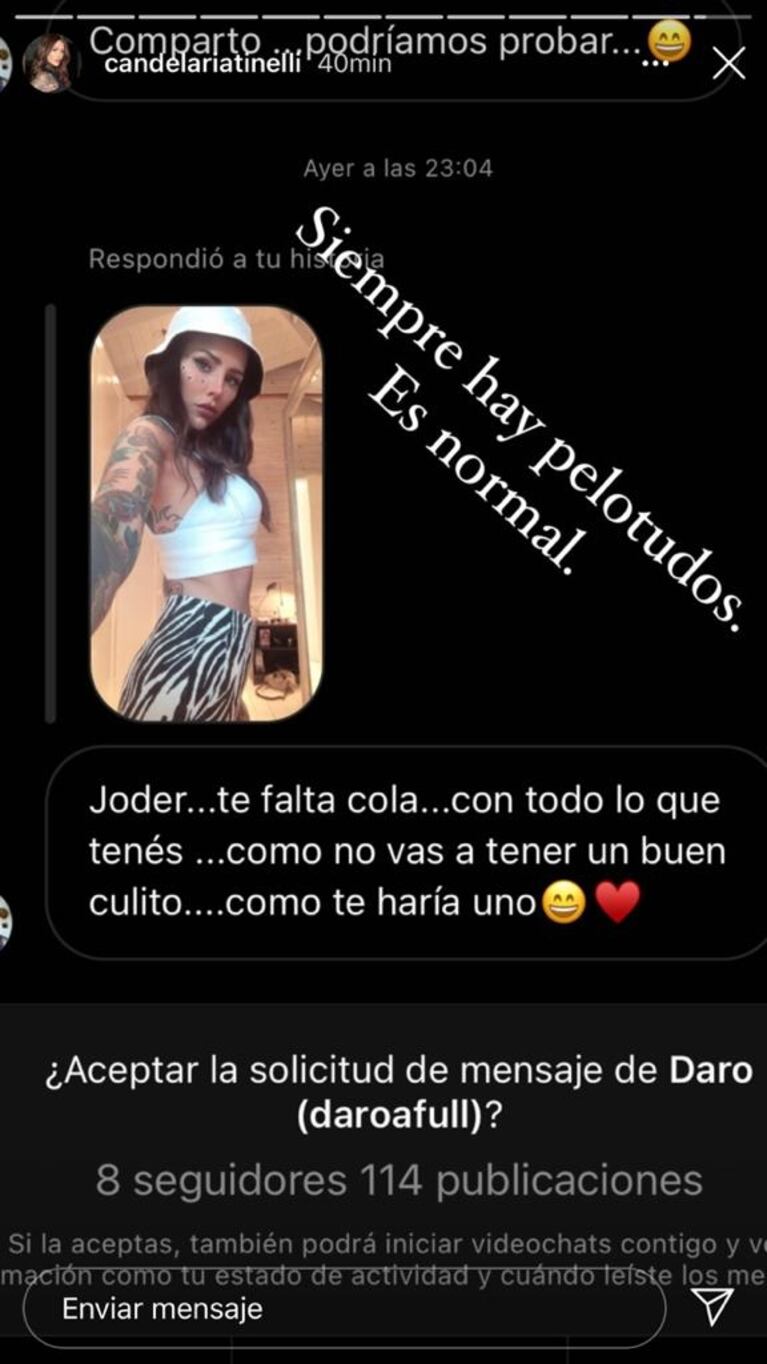 Cande Tinelli mostró su cuerpo al natural y reveló: "Si yo antes veía esto, vomitaba castigándome"
