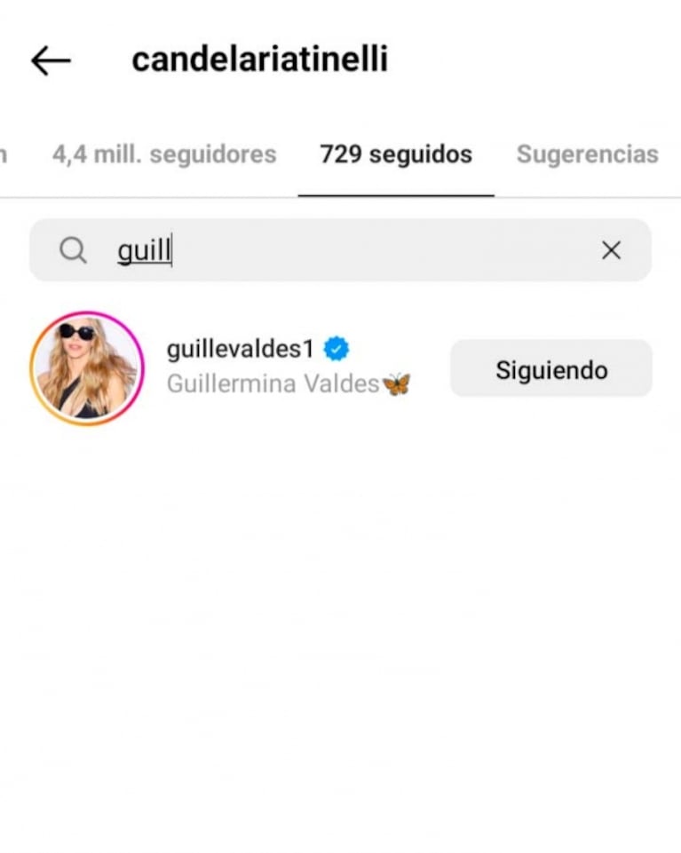 Cande Tinelli reveló por qué dejó de seguir a Guillermina Valdés en redes tras su separación de Marcelo