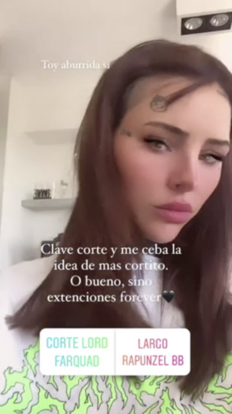 Cande Tinelli se cortó el cabello en pleno aislamiento por covid y mostró el resultado: "Estoy aburrida"