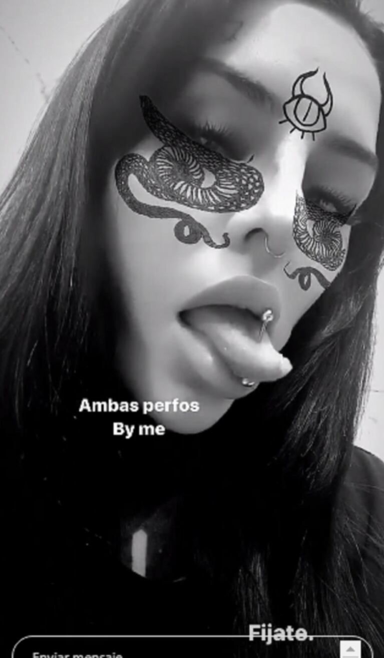 Cande Tinelli se puso sin ayuda dos piercings, uno en la nariz ¡y otro en la lengua!: "Ambas perforaciones hechas por mí"