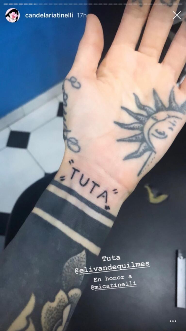Cande Tinelli se tatuó una Kitty "muerta" en la frente y mostró cómo le quedó