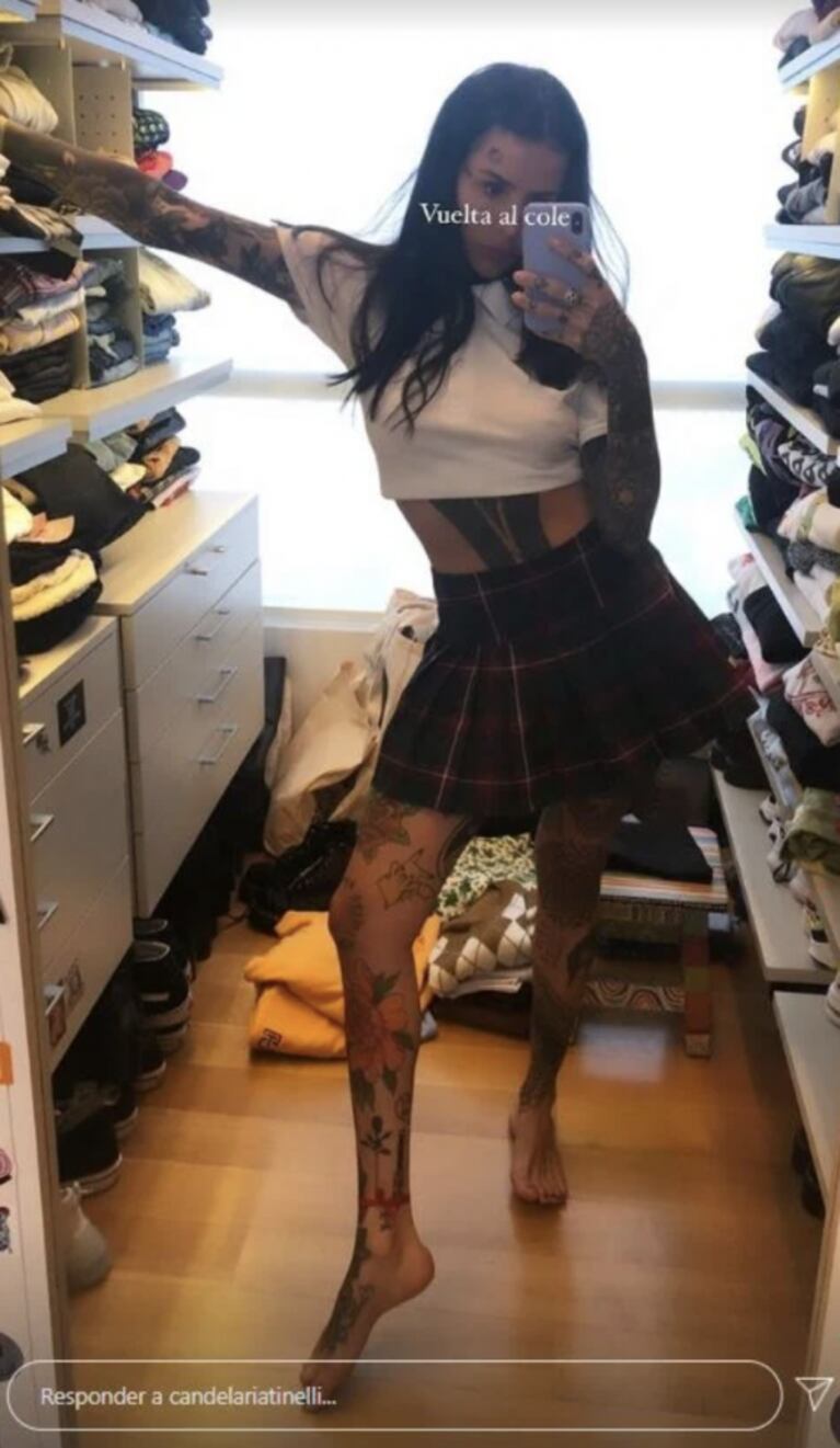 Cande Tinelli sorprendió al lucir una pollera estilo "colegiala": "¡Vuelta al cole!"