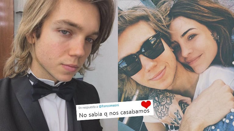 Cande Tinelli vio una foto de Franco Masini con un elegante smoking negro ¡y bromeó!: No sabíamos que nos...