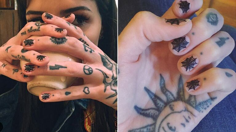 Cande Tinelli y sus uñas listas para Halloween. Fotos: Instagram.