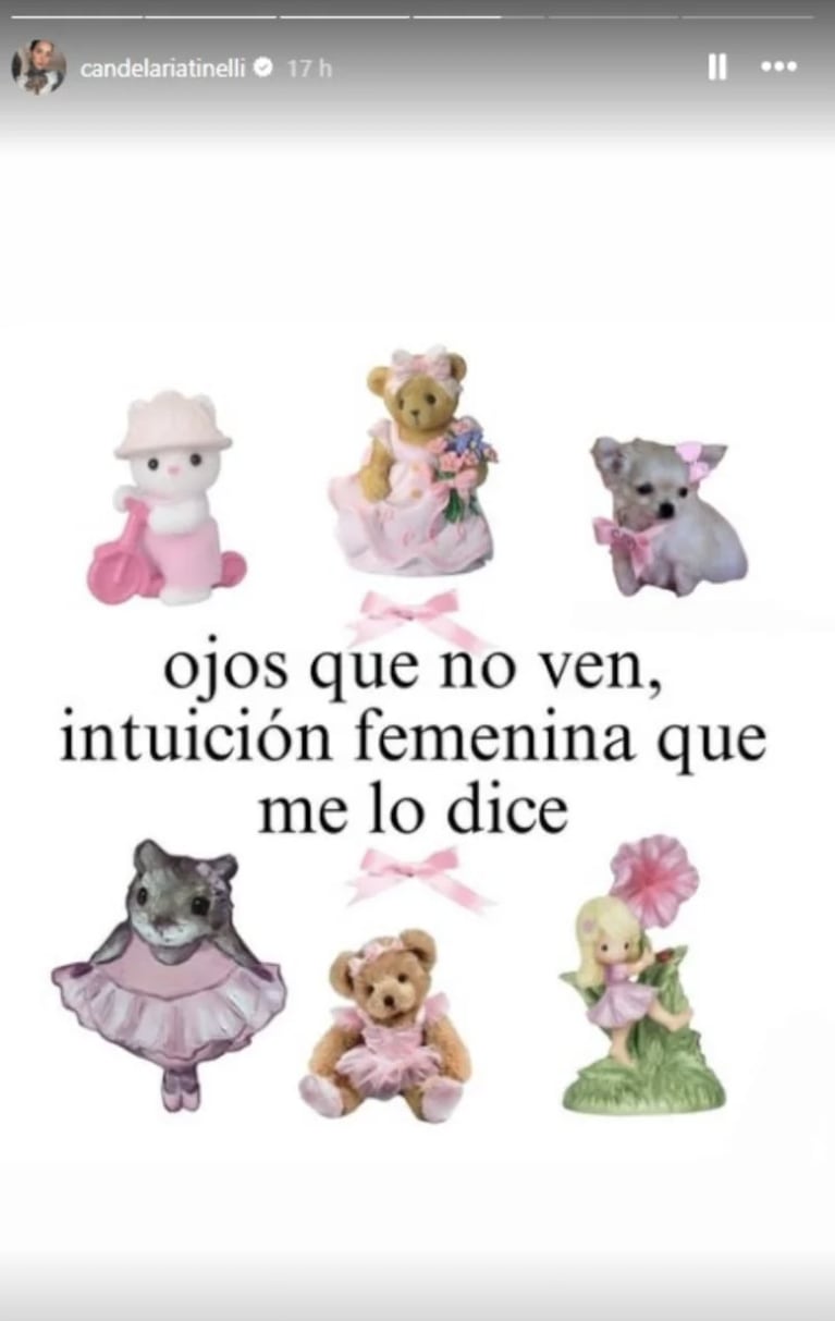 Cande, ¿y un mensaje dedicado a Coti? Foto: IG | candelariatinelli
