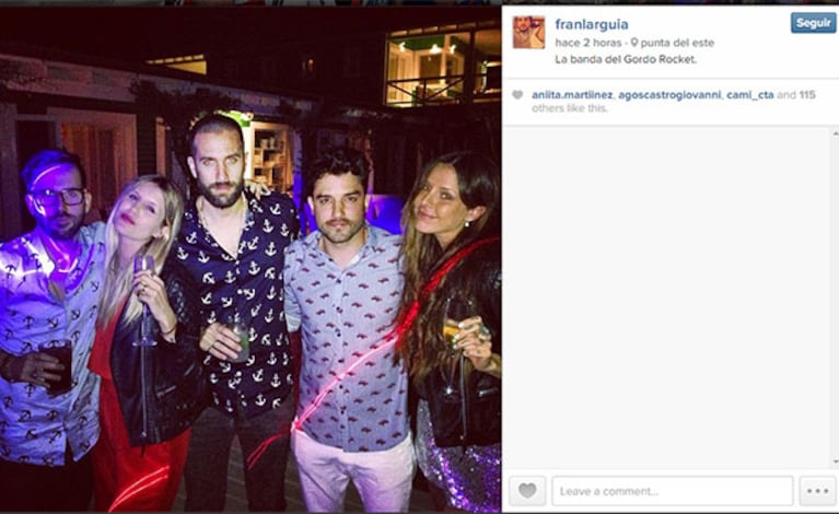 Candelaria Tinelli (der) junto a Lecouna (izq), Micaela, Tutti Diez y Fran Larguía (Foto: Instagram). 