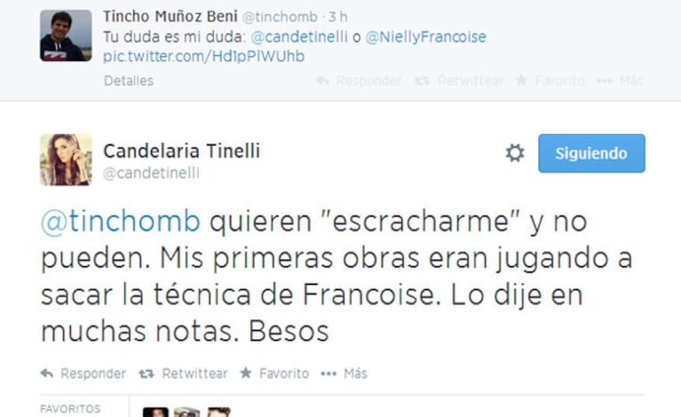 Candelaria Tinelli salió al cruce de las críticas (Fotos: Twitter). 