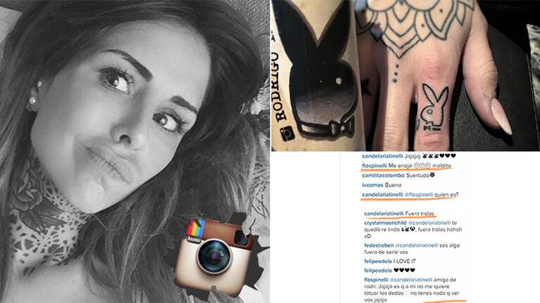 Candelaria Tinelli se hizo un tatuaje nuevo y se peleó con una amiga del tatuador por Instagram.