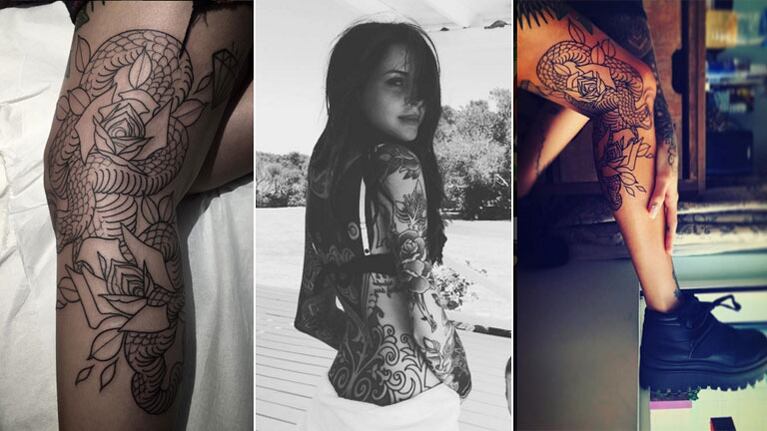 Candelaria Tinelli y un nuevo tattoo: se hizo una serpiente en la pierna. (Foto: Instagram)