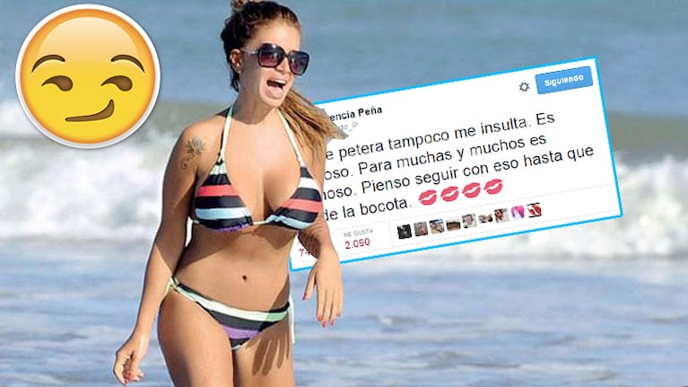 Cansada de agravios por su video prohibido, Florencia Peña escribió un tweet muy (¡pero muy!) hot