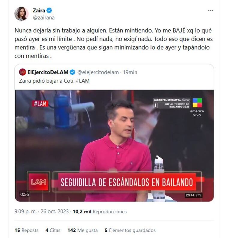 Captura de Twitter