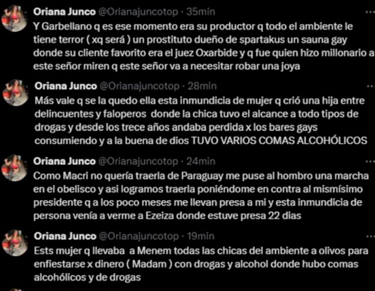 (Captura: X @orianajuncotop)