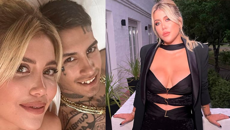 Cariñoso comentario de L-Gante en la foto más sensual de Wanda Nara antes del estreno de El último romántico.