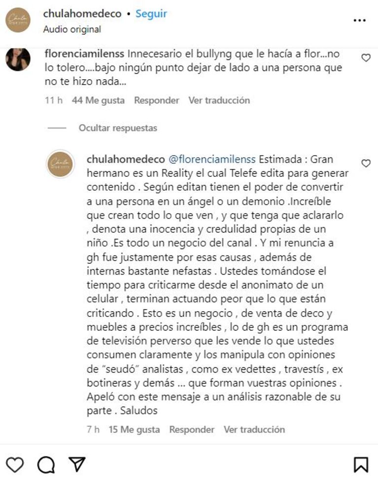 Carla De Stefano contra Gran Hermano 