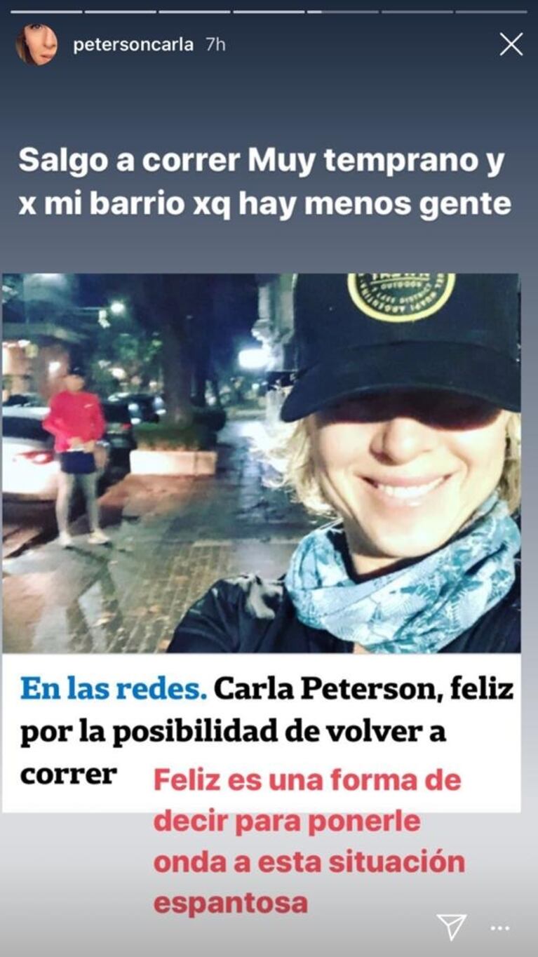 Carla Peterson enfrentó las críticas que recibió por salir a correr: "Salgo muy temprano porque hay menos gente"
