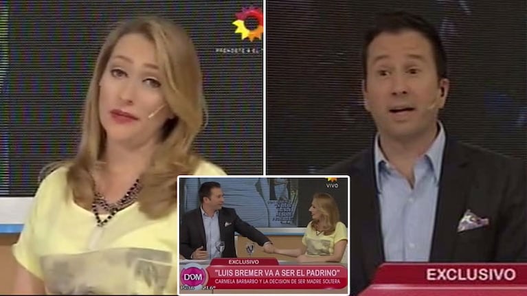 Carmela Bárbaro le ofreció ¡al aire! a Luis Bremer ser el padrino de su hijo. Captura de TV