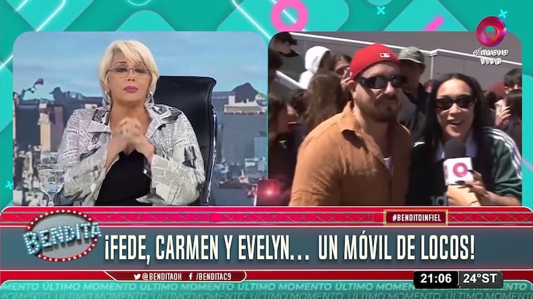 Carmen Barbieri, Fede Bal y Evelyn Botto en un móvil (Foto: captura de El Nueve).