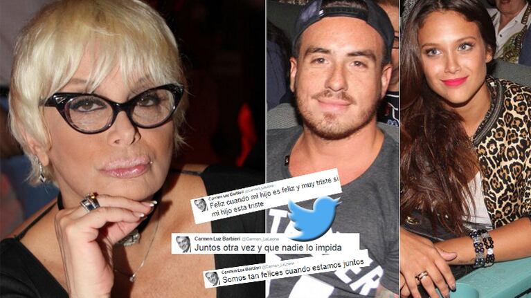 Carmen Barbieri, picante en Twitter tras la confirmación de la crisis de Fede y Barbie (Foto: web y Twitter)