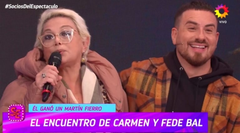 Carmen Barbieri sorprendió a Fede Bal con una pregunta indiscreta tras ganar el Martín Fierro 2023