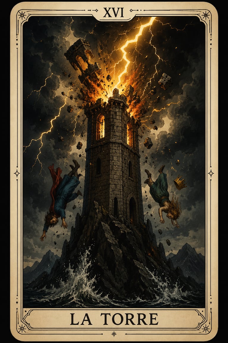 Carta de El Arcano: La Torre (Foto: IA)