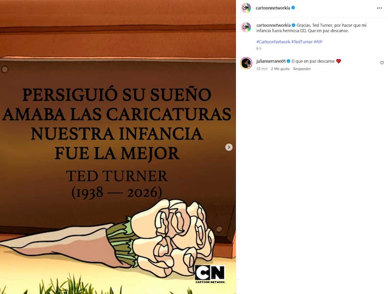 Cartoon Network despidió a Ted Turner (Foto: Instagram @cartoonnetworkla)