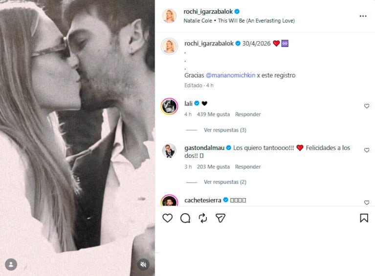 Casamiento de Rochi Igarzábal y Milton Cámara (Foto: Instagram @rochi.igarzabalok)