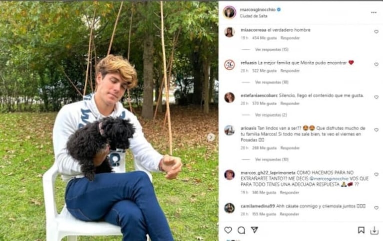 "Casate conmigo y la criamos juntos": Marcos Ginocchio se reencontró con Morita y las redes estallaron de amor