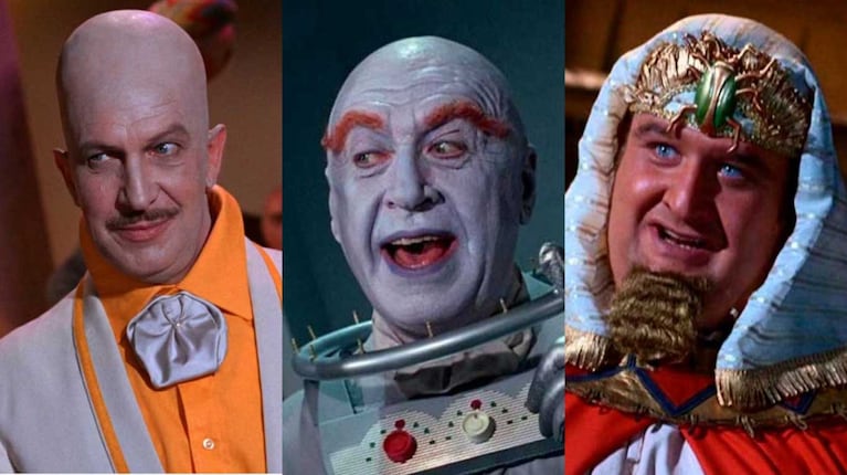 Cascarón (Vincent Price), Mr. Frío (Otto Preminger ) y Rey Tut (Victor Buono)