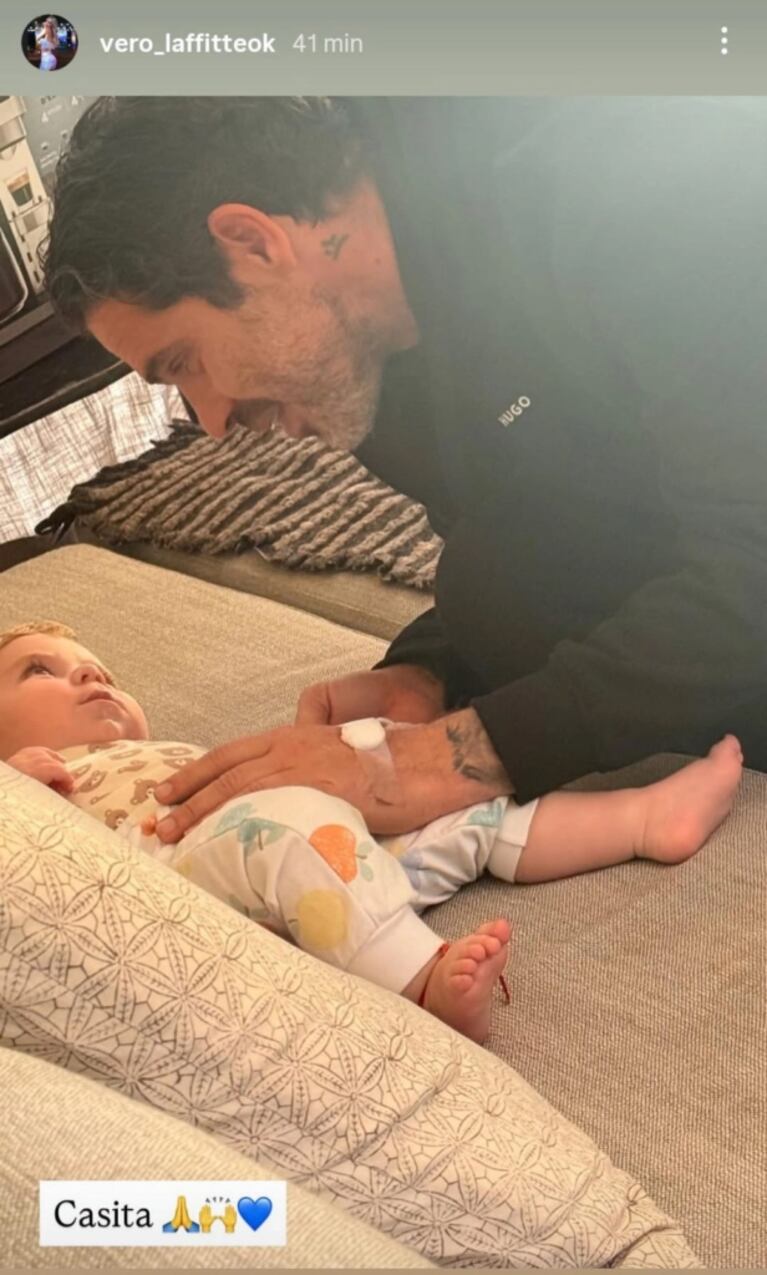 "Casita". La dulce foto de Fernando Gago y su hijo Joaquín que Verónica Laffitte subió a su Instagram.