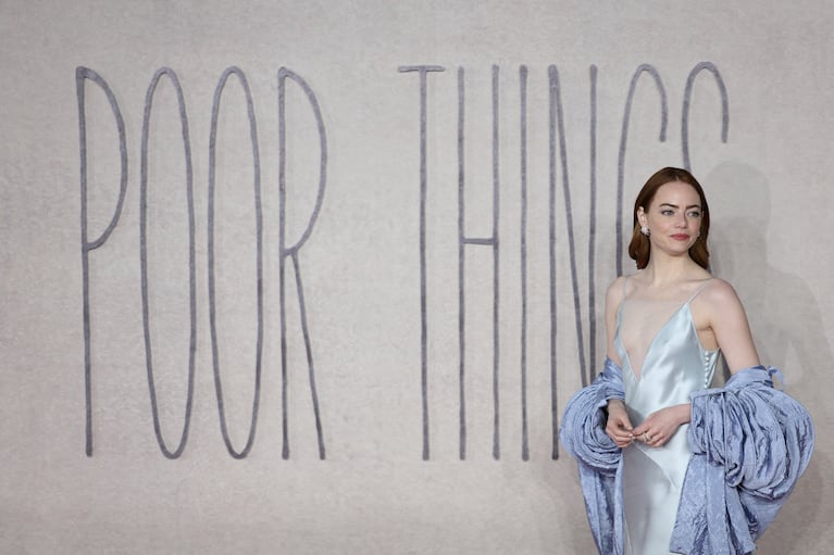 Cast member Emma Stone attends the red carpet for the premiere of the Venice Golden Lion-winning movie "Poor Things" at Barbican Centre in London, Britain, December 14, 2023. REUTERS/Hannah McKay