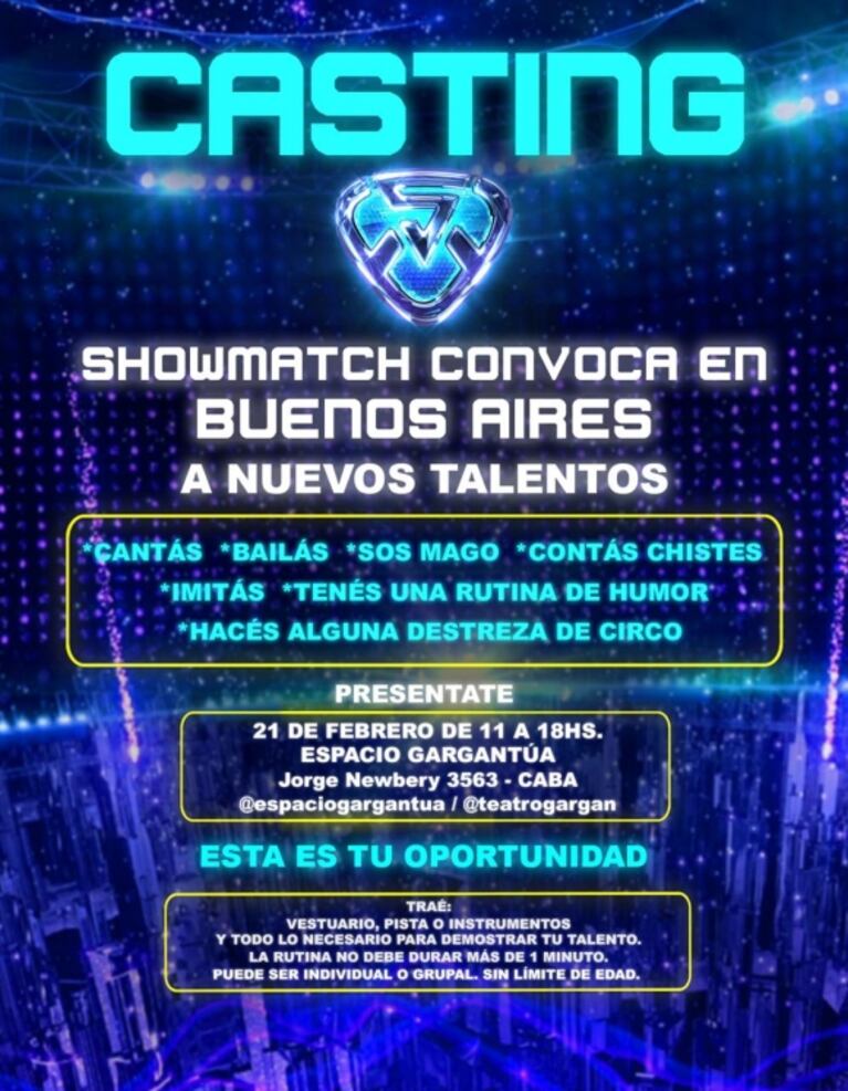Casting de ShowMatch en busca de nuevos talentos
