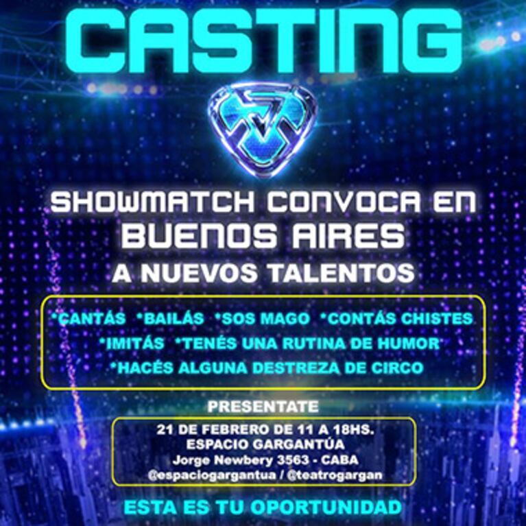 Casting de ShowMatch en busca de nuevos talentos