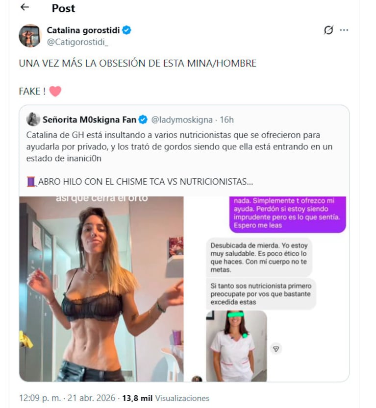 Catalina Gorostidi (captura de X)