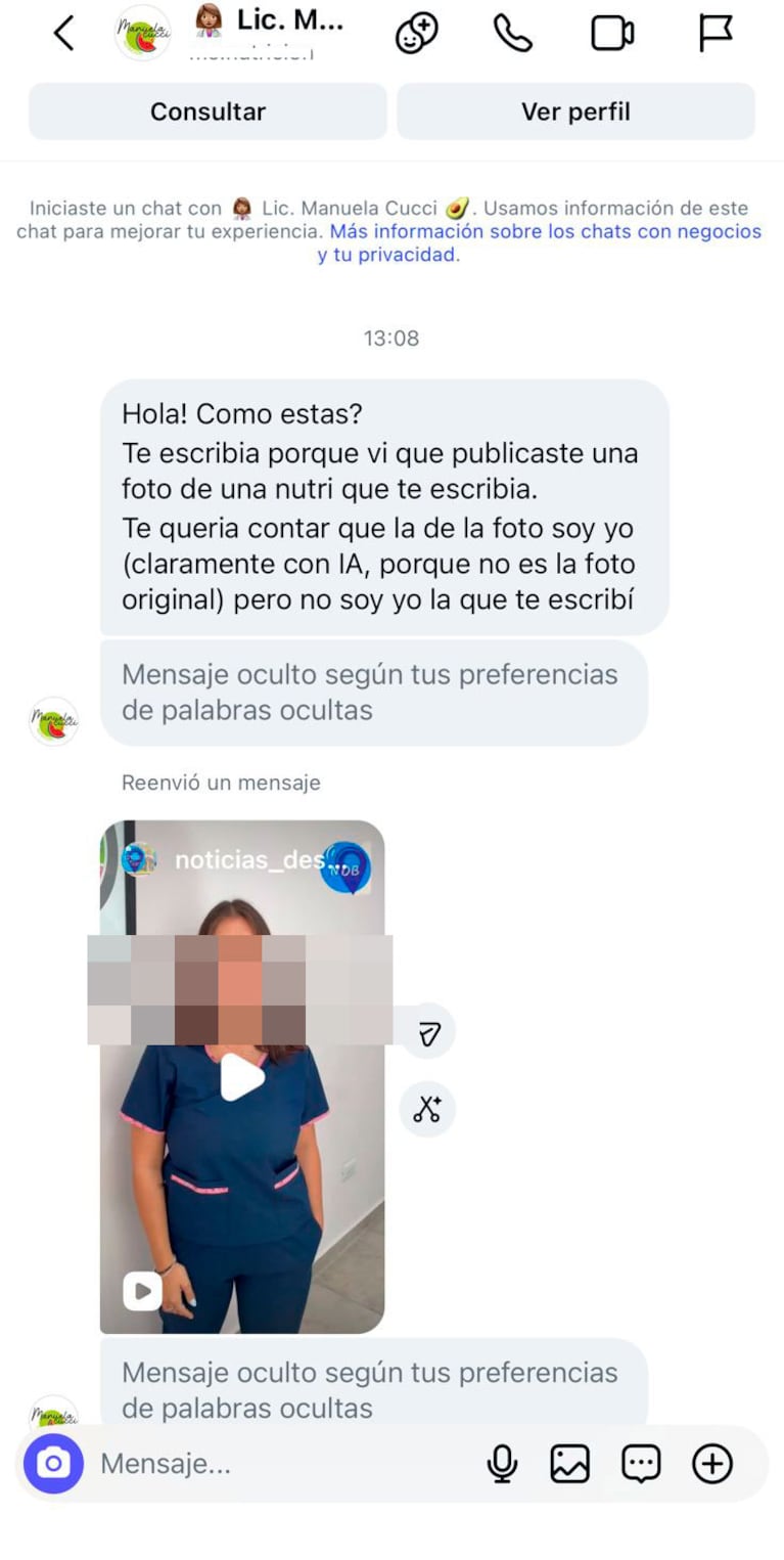 Catalina Gorostidi rompió el silencio tras los chats virales con nutricionistas: "Todos saben de mi enfermedad" (captura de Instagram)