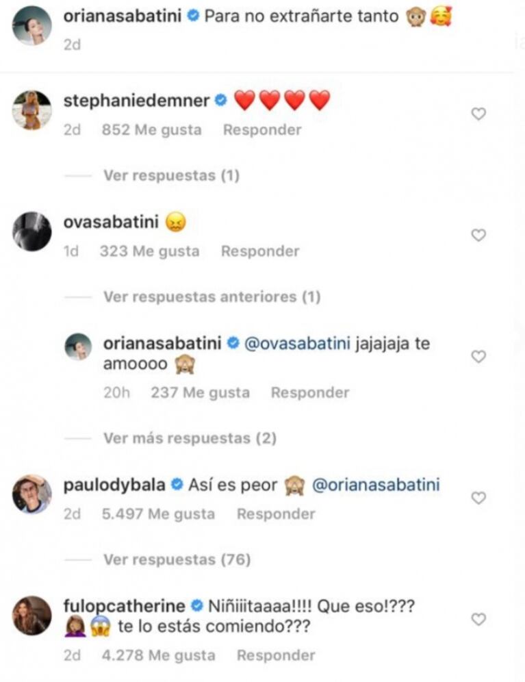 Catherine Fulop, divertida sobre un apasionado video de Oriana con Paulo Dybala: "¿Te lo estás comiendo?"