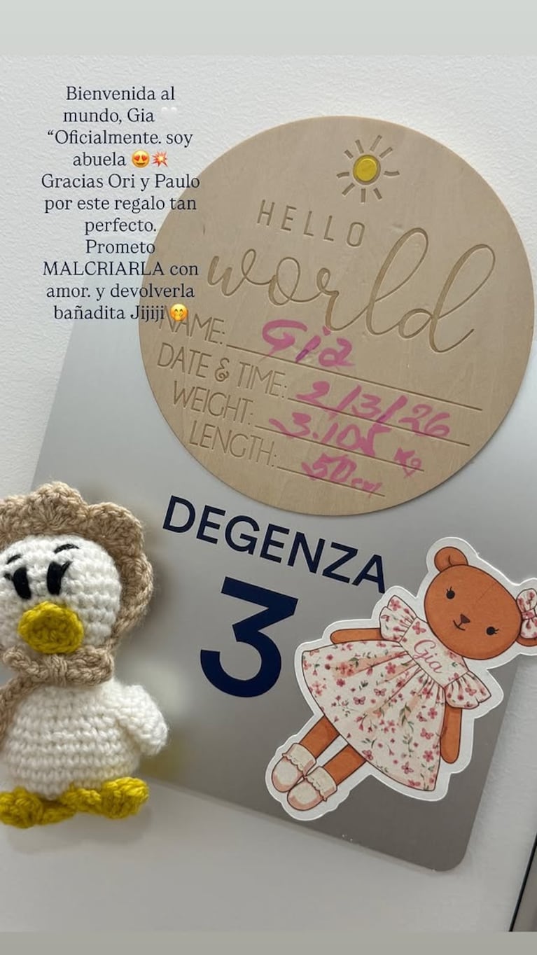 Catherine Fulop habló sobre cómo va a criar a Gia, su primera nieta. Crédito: Instagram