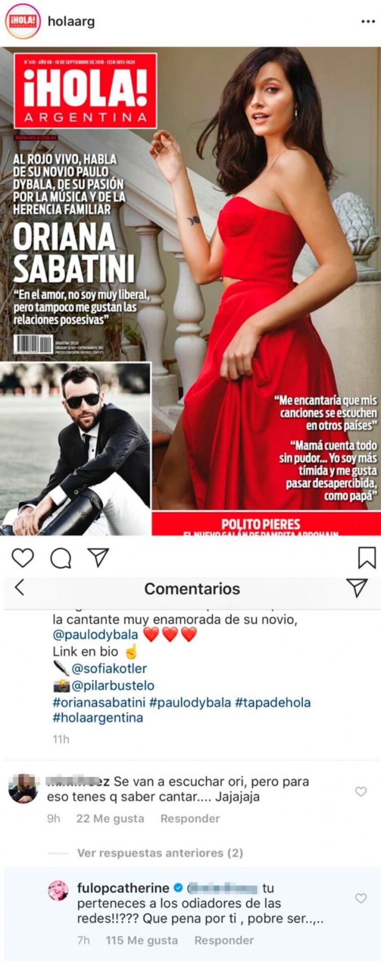 Catherine Fulop le respondió a una 'hater' que criticó a Oriana Sabatini: "Qué pena por ti, ¡pobre ser!"