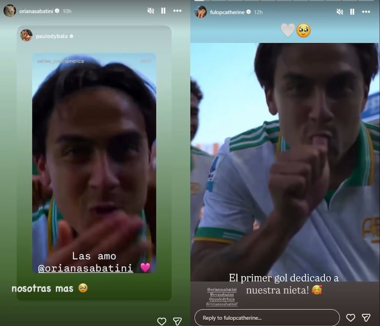 Catherine Fulop se conmovió con el gol de Paulo Dybala y su tierna dedicatoria: “El primero para nuestra nieta”. Crédito: Instagram
