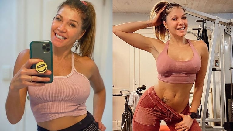 Cathy, muy sexy después de entrenar.
