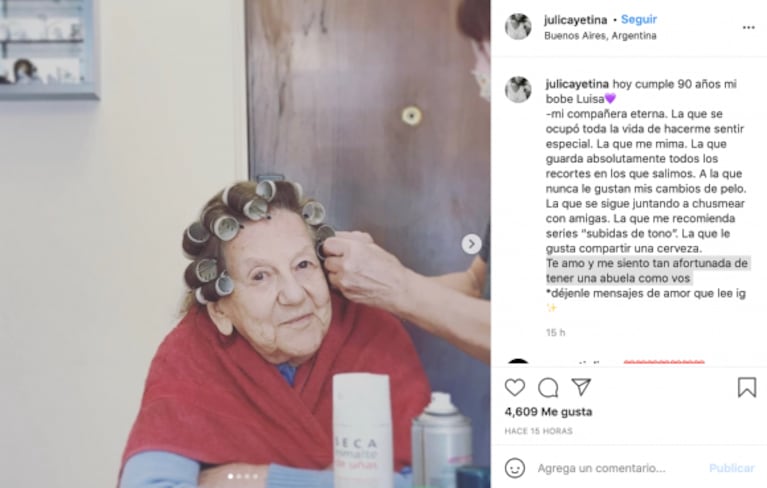 Cayetina le dedicó un tierno posteo a su abuela, que cumplió 90 años: "La que se encargó toda mi vida de hacerme sentir especial"